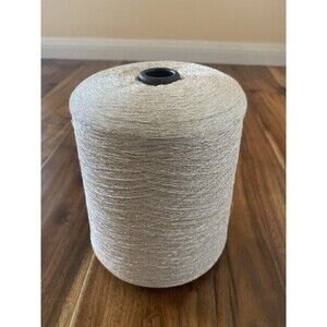 Fancy Cone Yarn Light Beige Thread Clothes Needlework Glitter 1010g  #407